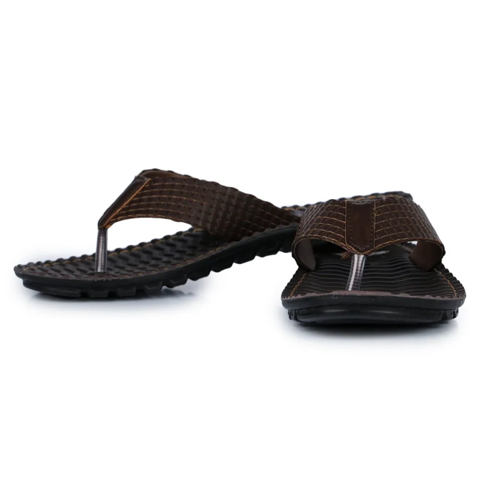 A-HA Brown Casual Slippers For Men 2137-11 By Liberty