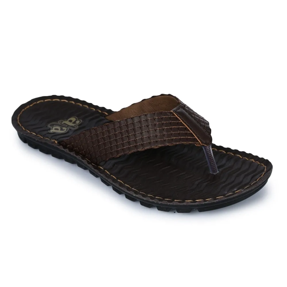 A-HA Brown Casual Slippers For Men 2137-11 By Liberty