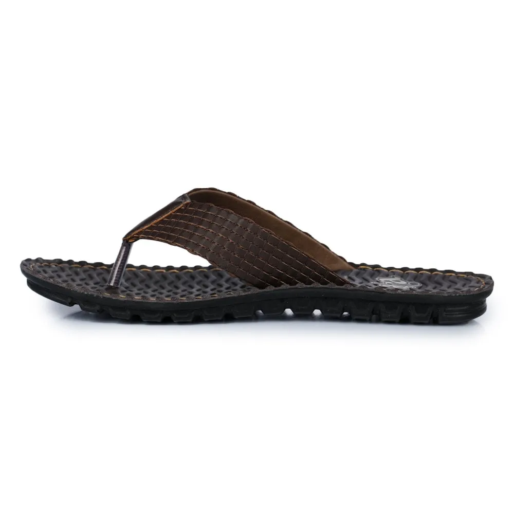 A-HA Brown Casual Slippers For Men 2137-11 By Liberty
