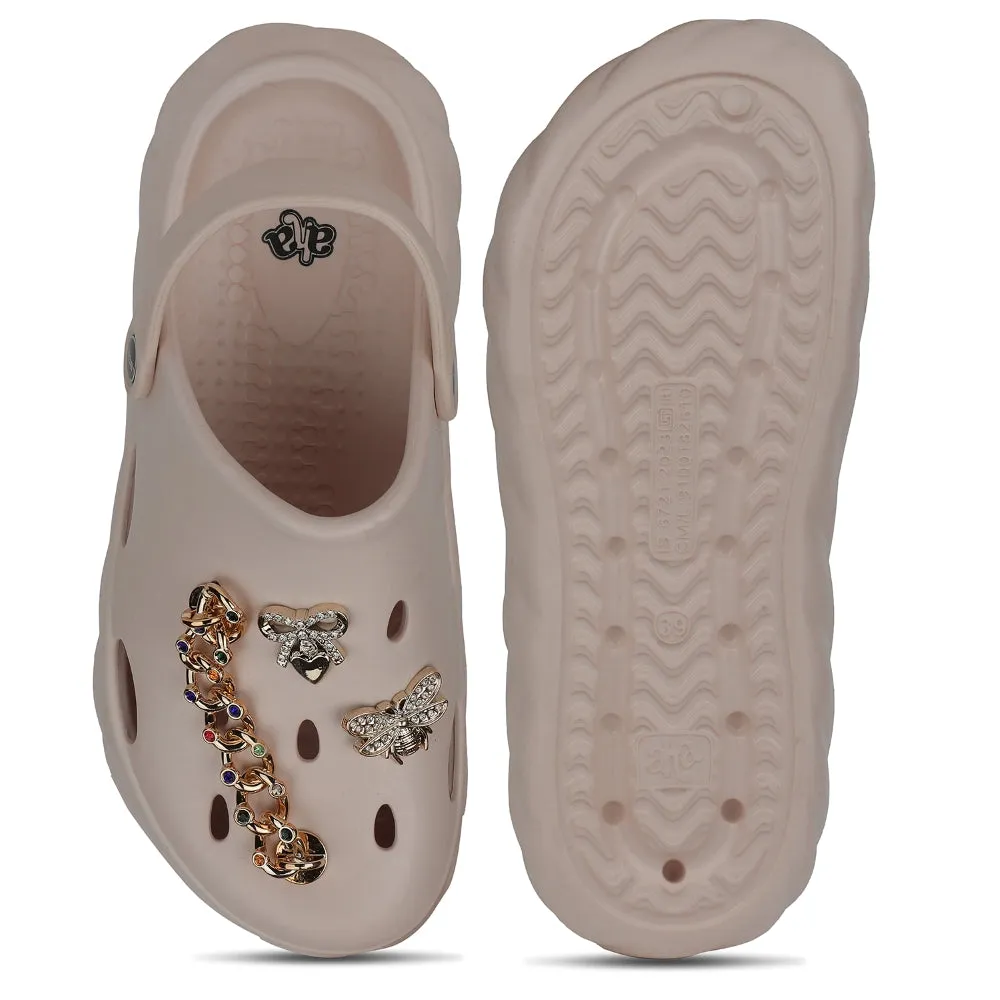 A-HA Peach Slingback Clogs For Women BEACHWALKL By Liberty