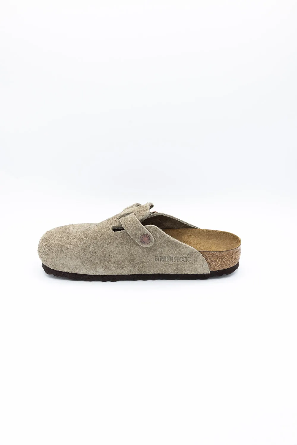Birkenstock Boston Soft Footbed Suede Leather Clogs for Women in Taupe | 560771-W