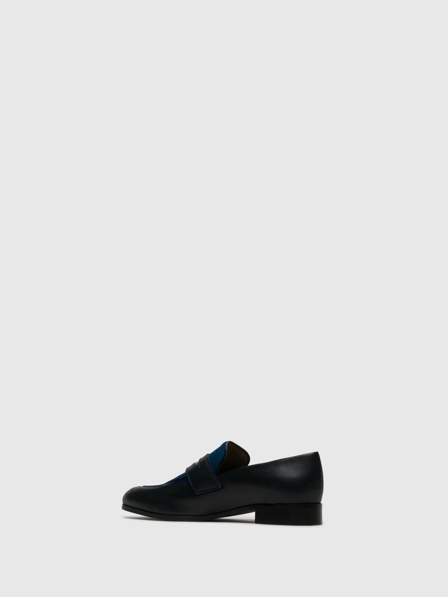 Black Blue Pointed Toe Loafers