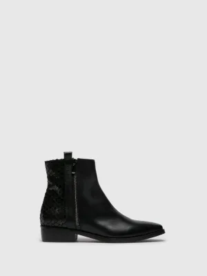 Black Zip Up Ankle Boots