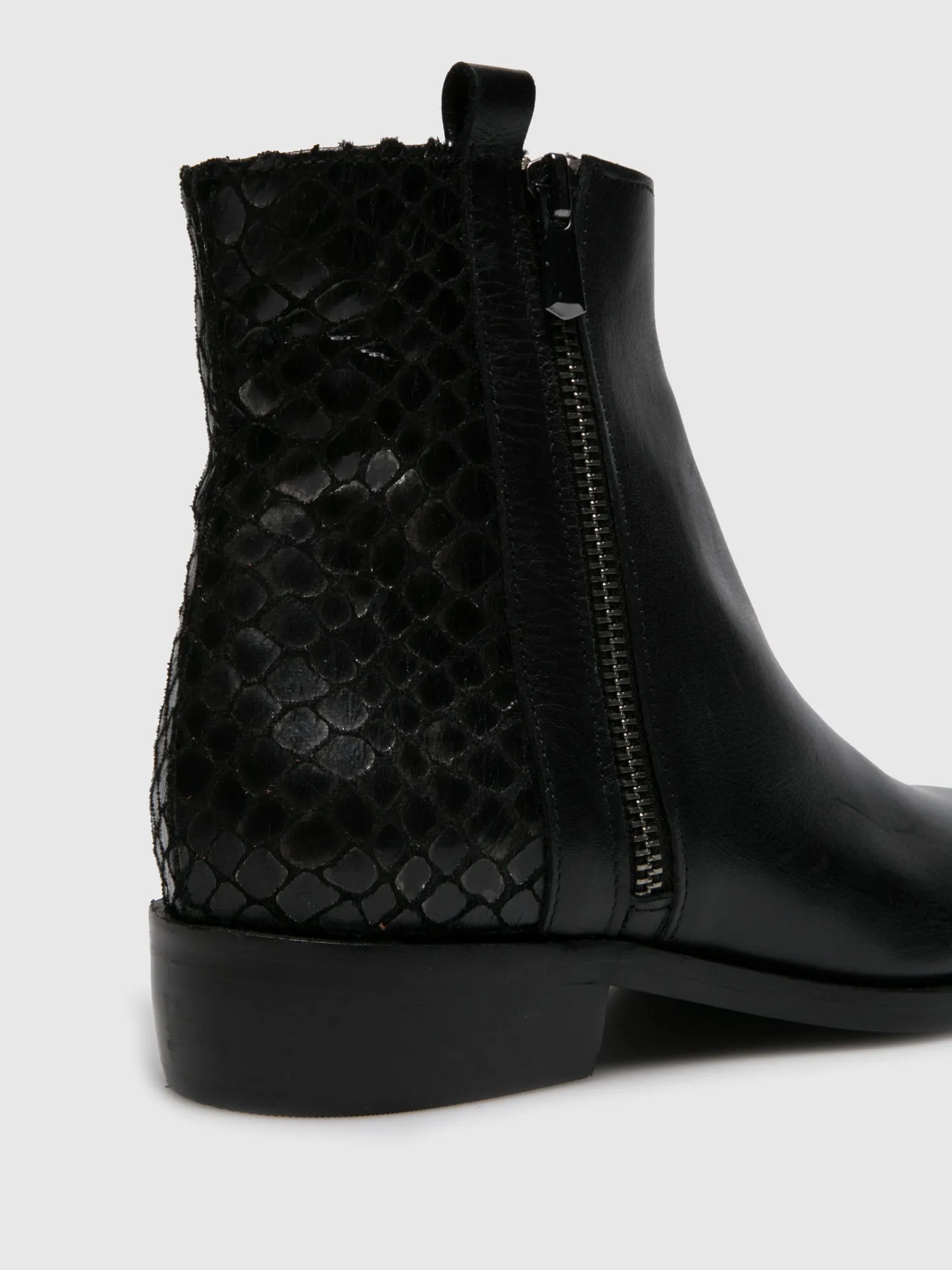 Black Zip Up Ankle Boots