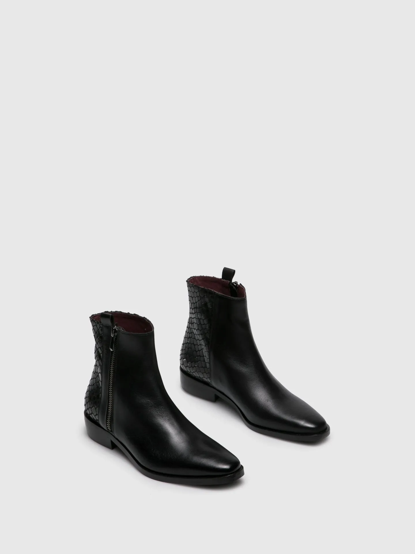 Black Zip Up Ankle Boots