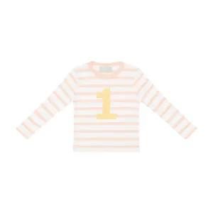 Bob & Blossom: Powder Pink & White Striped Number T-Shirt