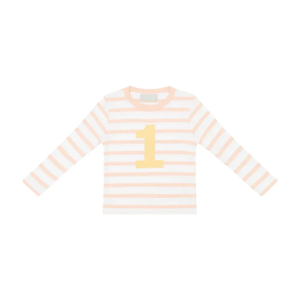 Bob & Blossom: Powder Pink & White Striped Number T-Shirt