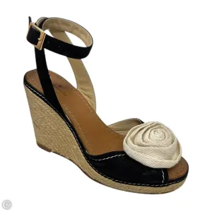 Brit Espadrilles Designer By Kate Spade In Black & Cream, Size: 8