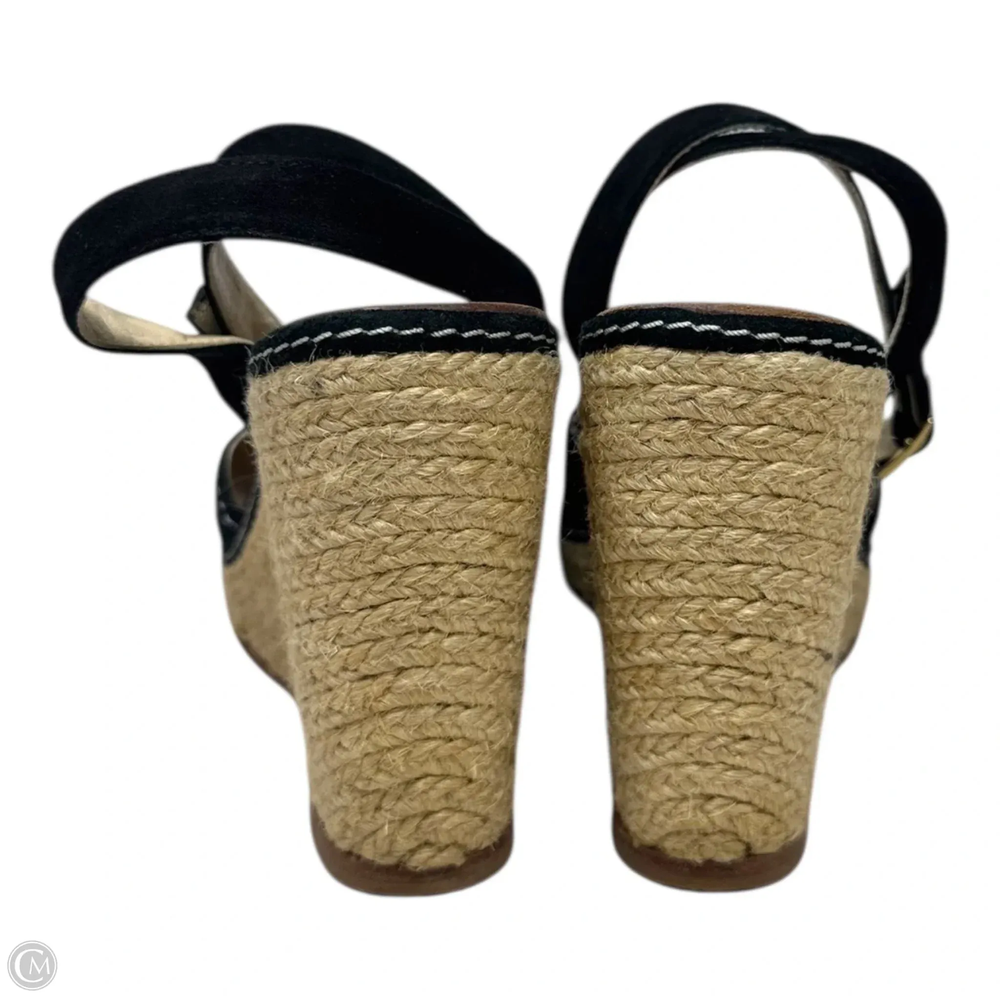 Brit Espadrilles Designer By Kate Spade In Black & Cream, Size: 8