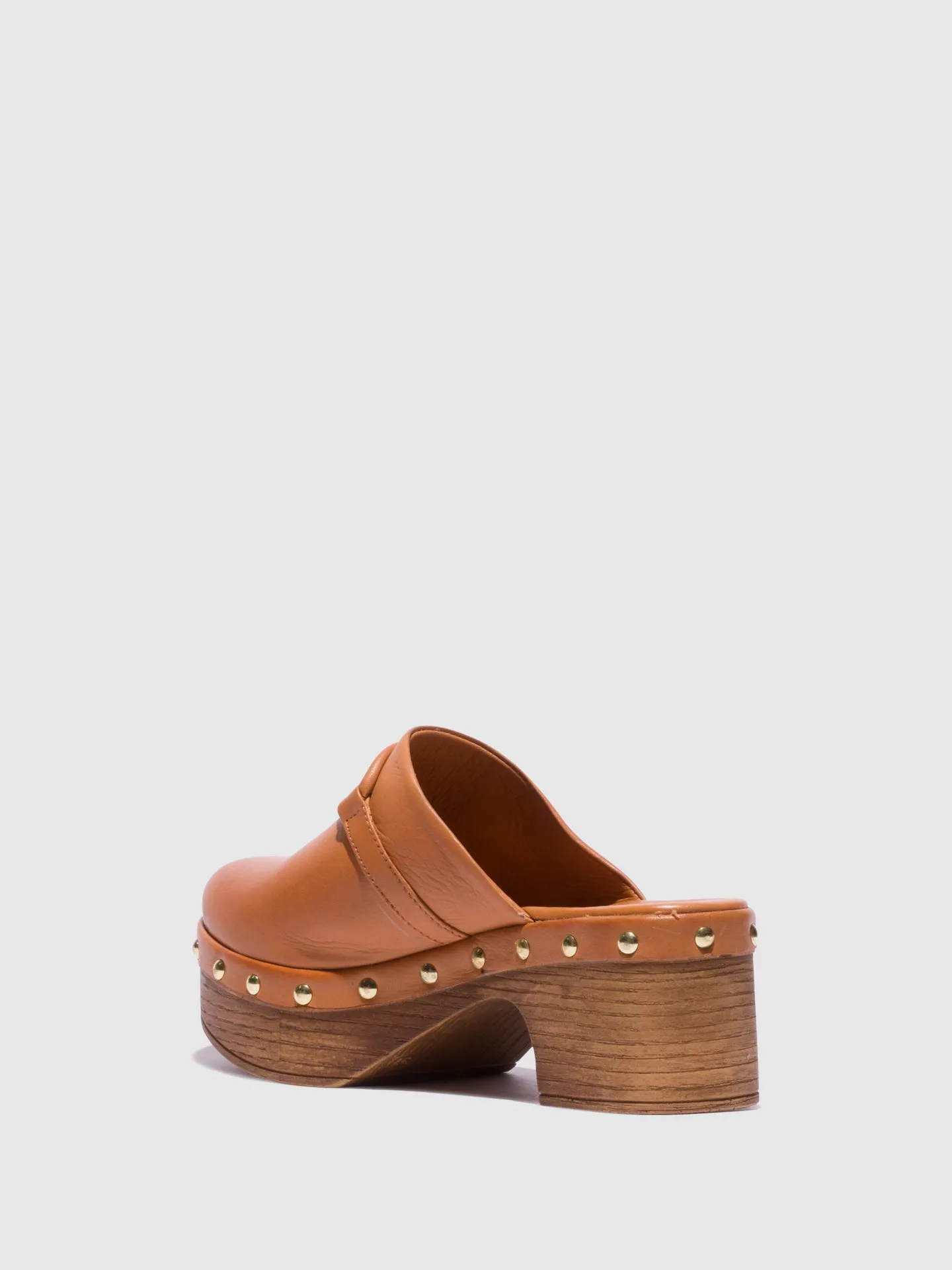 Brown Round Toe Clogs