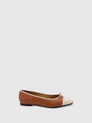 Camel Bow Ballerinas