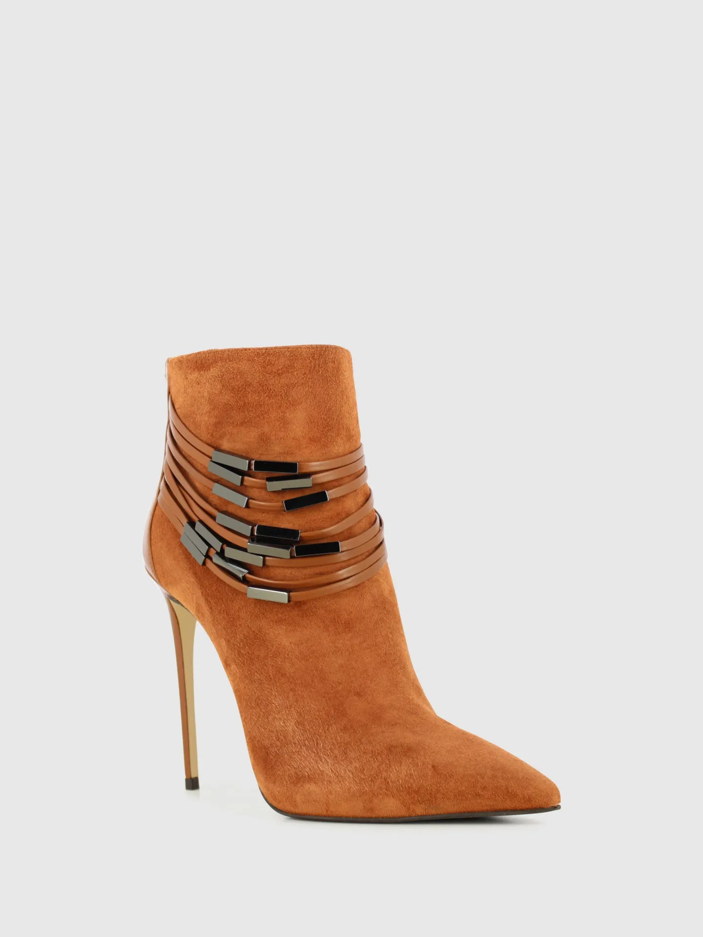 Camel Zip Up Ankle Boots