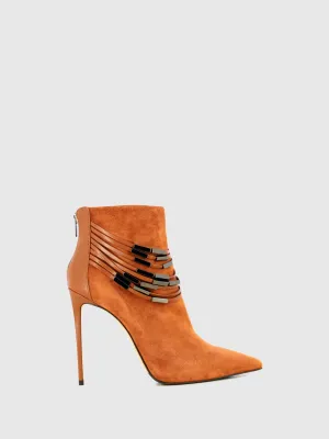 Camel Zip Up Ankle Boots