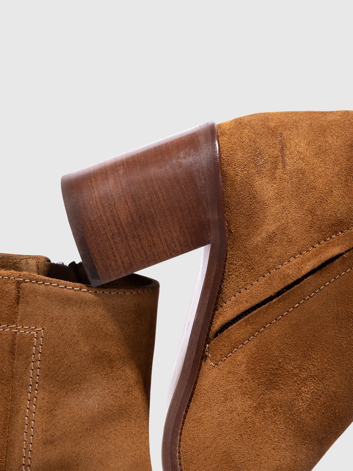 Camel Zip Up Ankle Boots