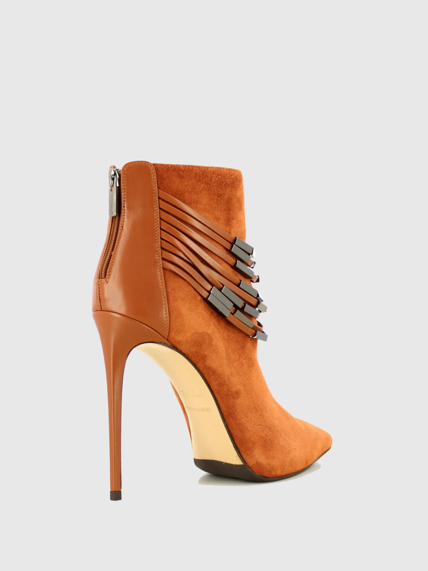 Camel Zip Up Ankle Boots
