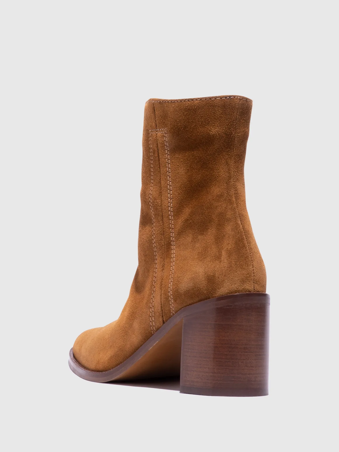 Camel Zip Up Ankle Boots
