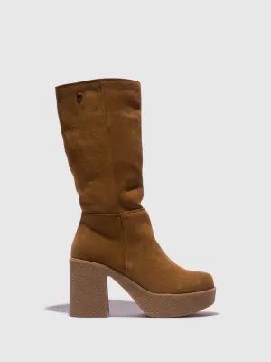 Camel Zip Up Boots
