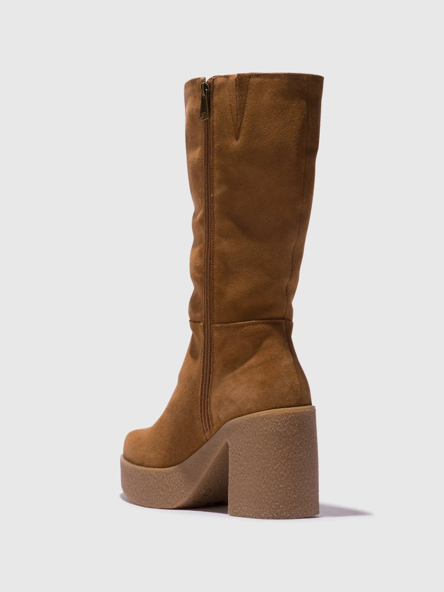 Camel Zip Up Boots