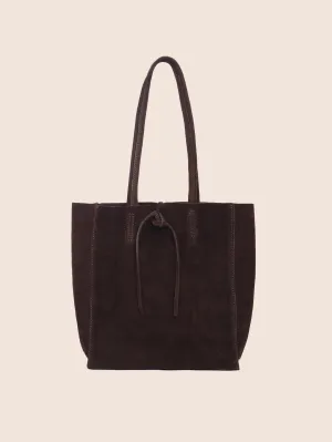Carpi Brown Suede Tote Medium Maguire