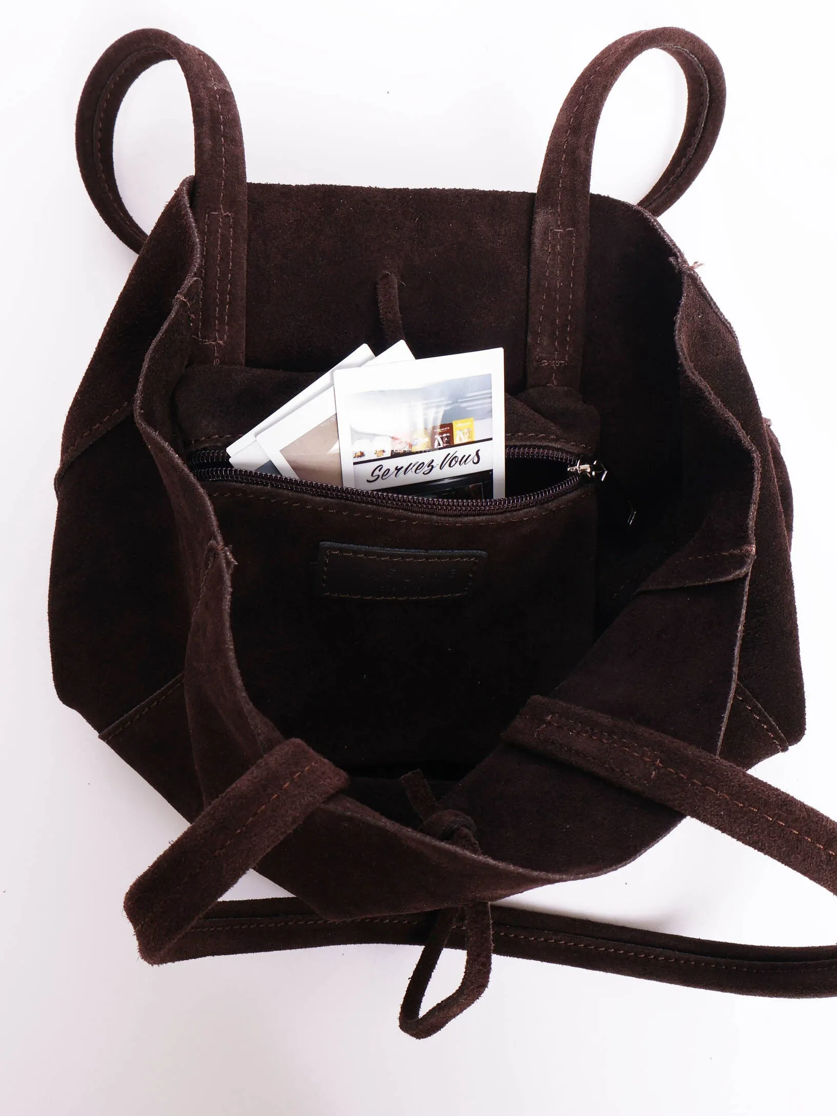 Carpi Brown Suede Tote Medium Maguire