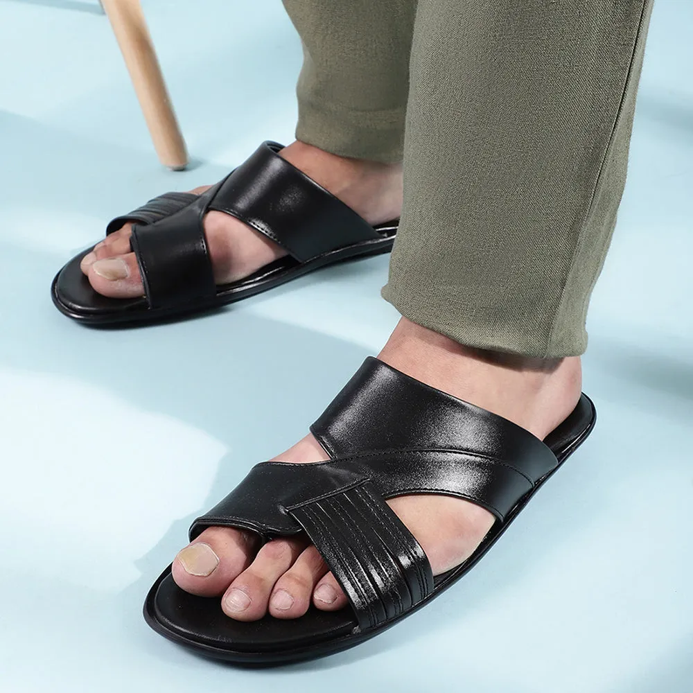 Coolers Black Casual Slipper For Men COOL99-81 By Liberty