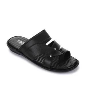 Coolers Casual Black Slippers For Men TRL-113 By Liberty