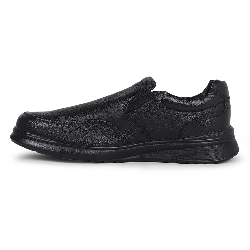 Fortune Black Formal Non Lacing Shoes For Men DEOX-1E By Liberty