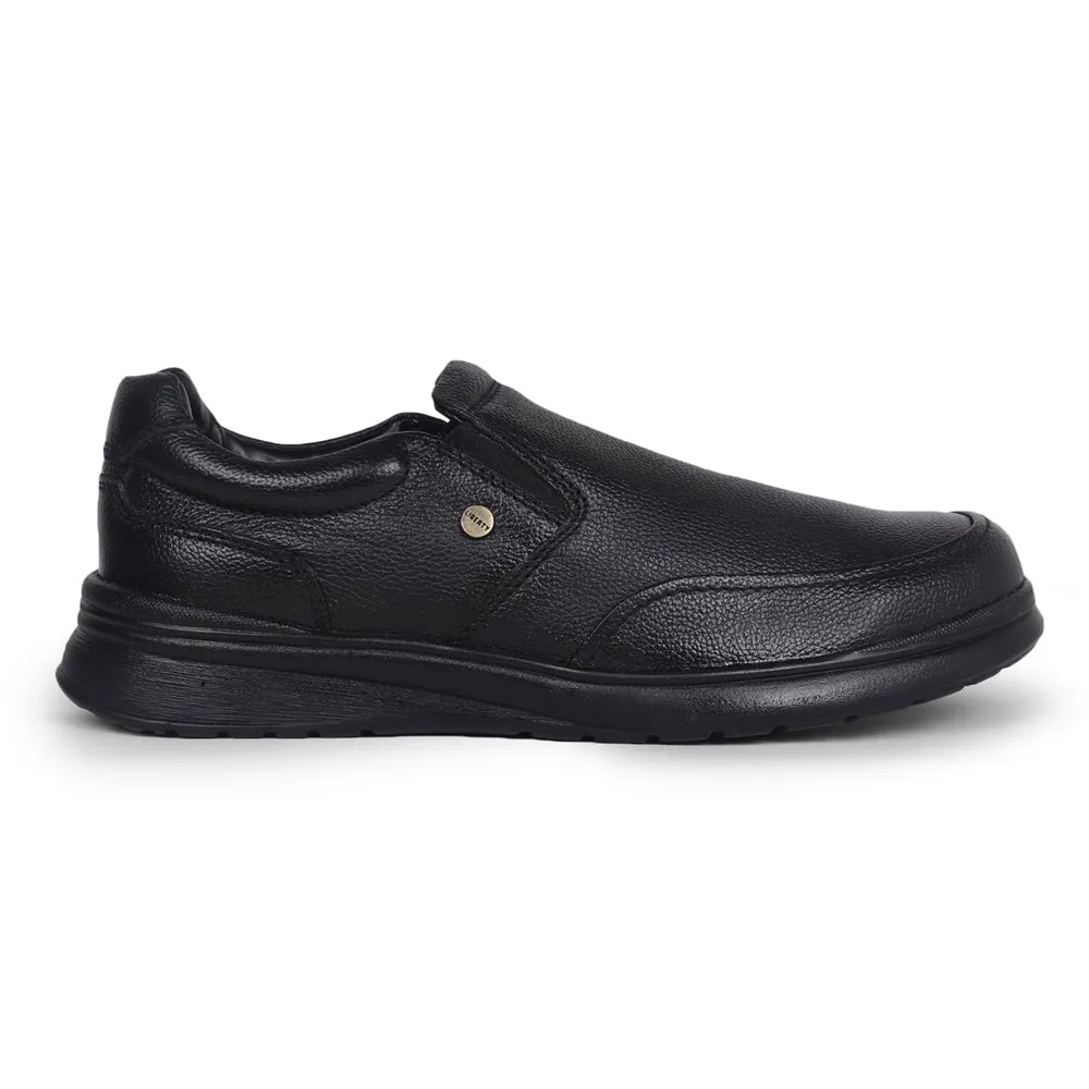 Fortune Black Formal Non Lacing Shoes For Men DEOX-1E By Liberty