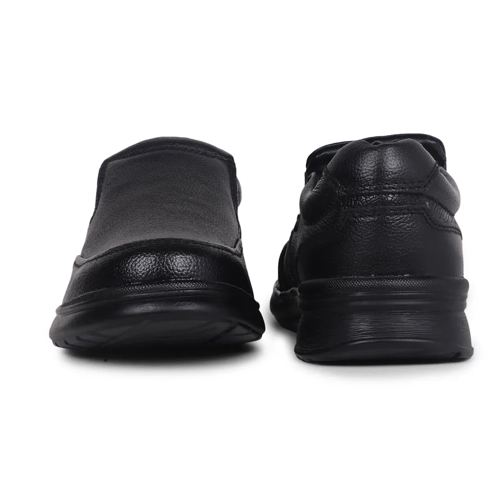 Fortune Black Formal Non Lacing Shoes For Men DEOX-1E By Liberty