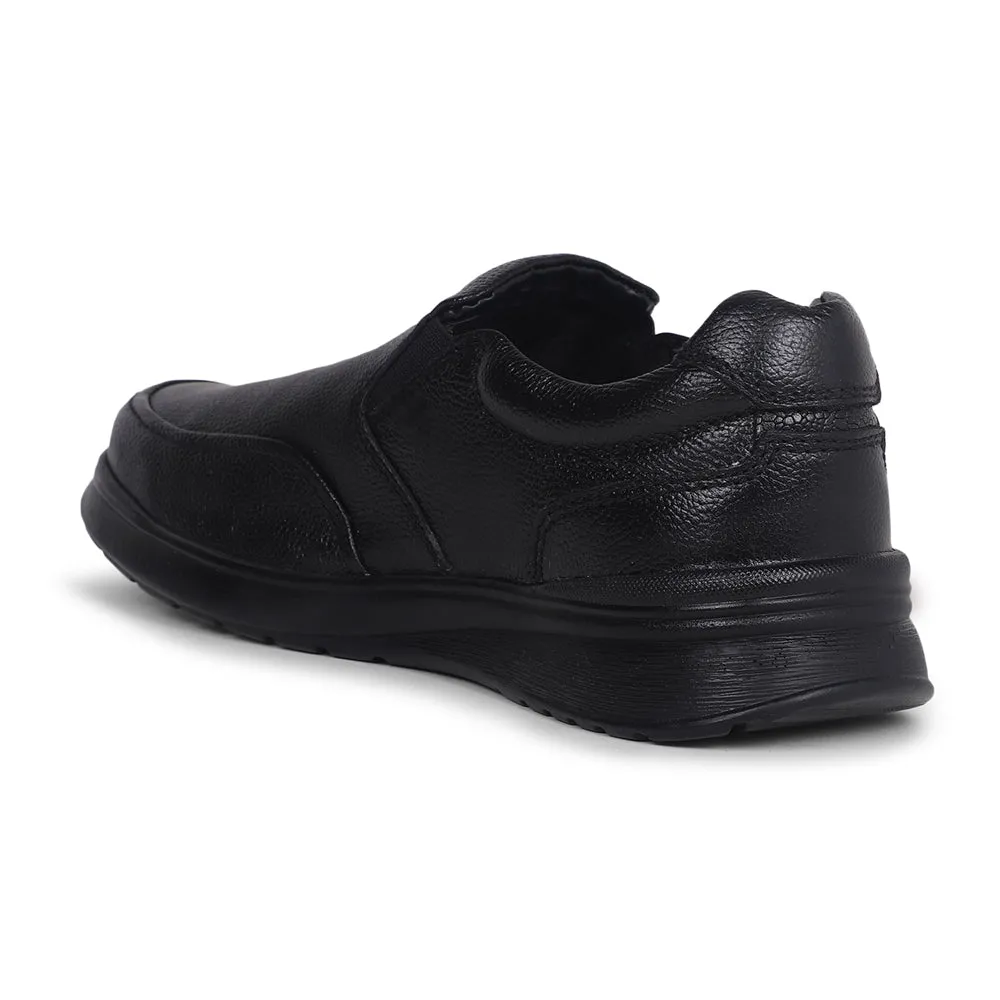 Fortune Black Formal Non Lacing Shoes For Men DEOX-1E By Liberty