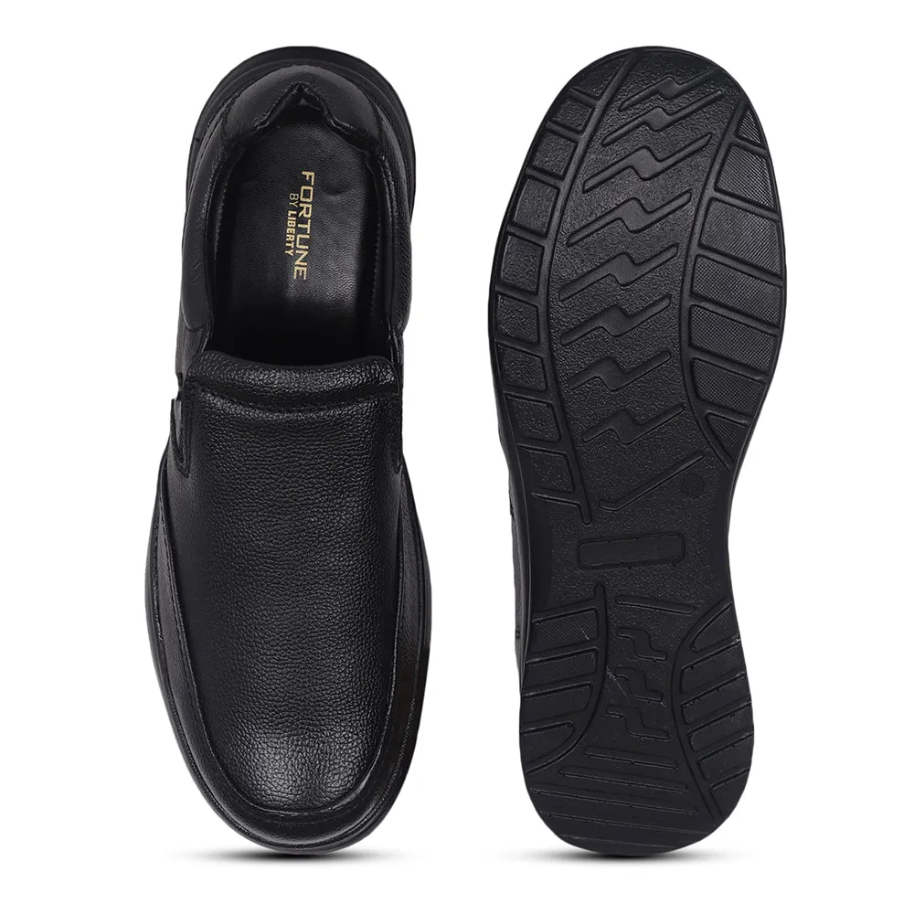 Fortune Black Formal Non Lacing Shoes For Men DEOX-1E By Liberty