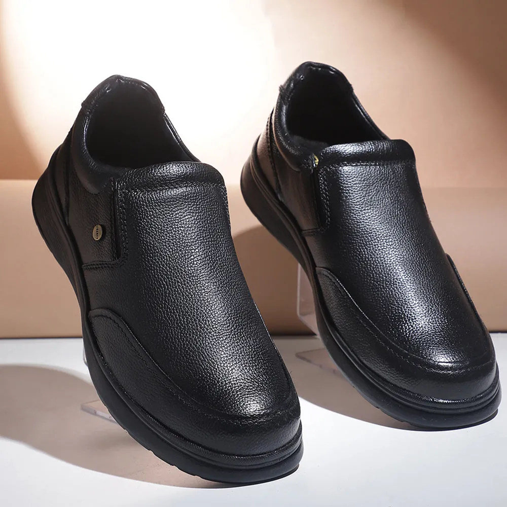 Fortune Black Formal Non Lacing Shoes For Men DEOX-1E By Liberty