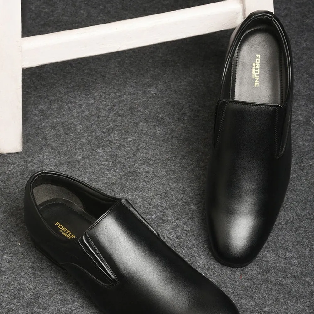 Fortune Black Formal Slip on Shoes For Men ROBERT-1 By Liberty