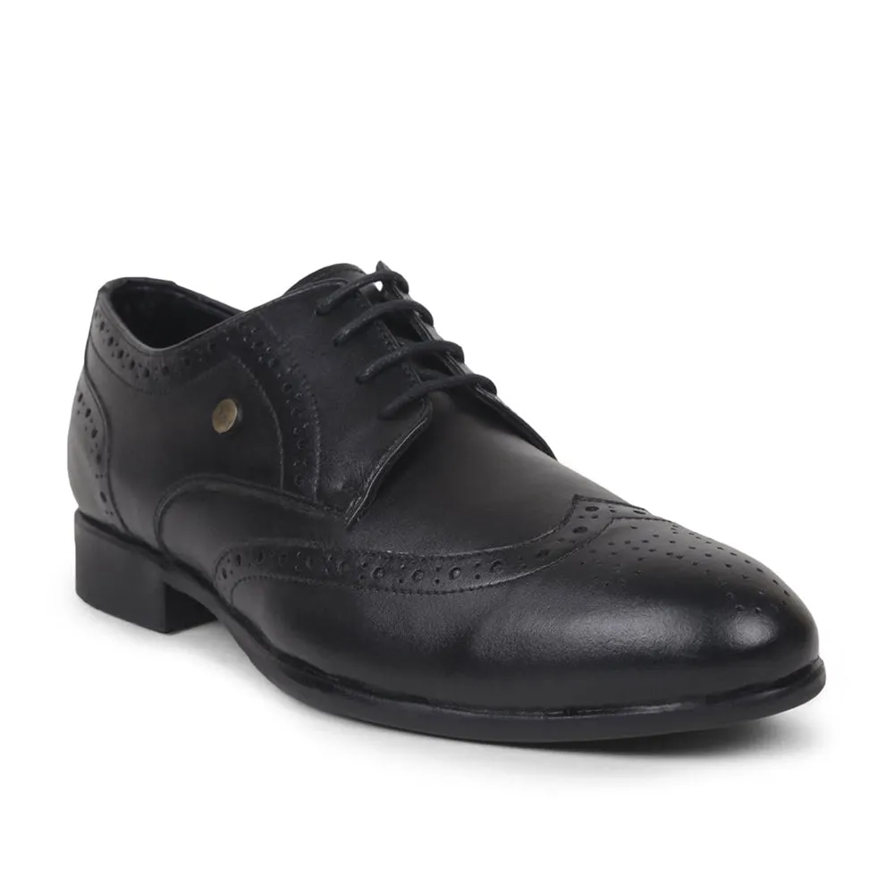 Fortune Black Lacing Formal Oxford Shoes For Men BELGIUM01E By Liberty