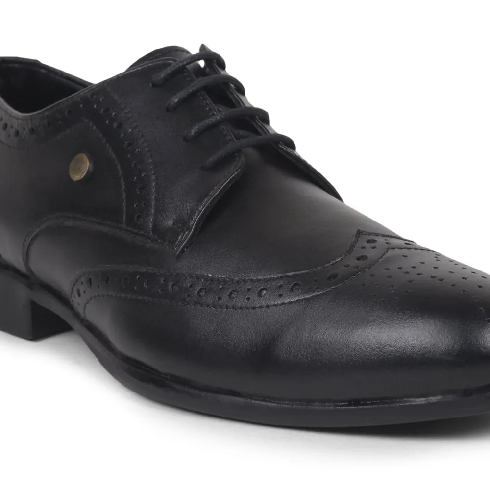 Fortune Black Lacing Formal Oxford Shoes For Men BELGIUM01E By Liberty