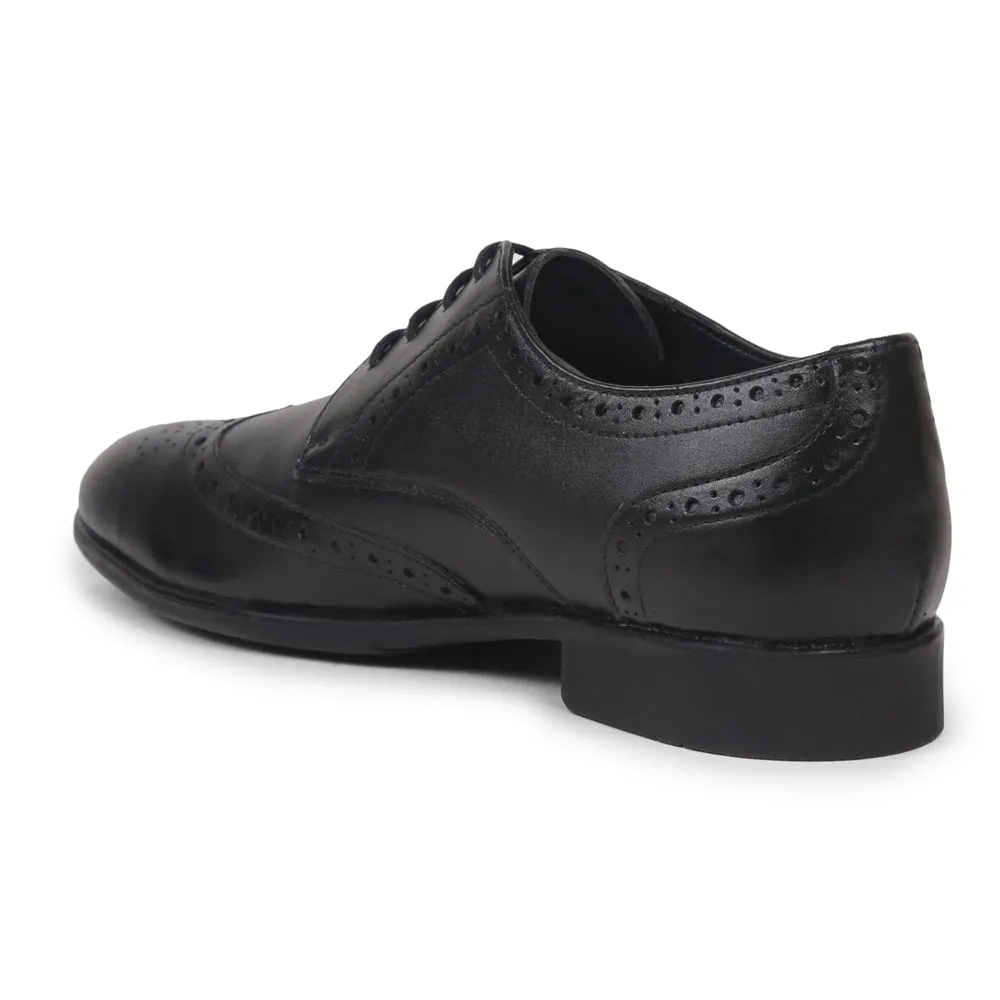 Fortune Black Lacing Formal Oxford Shoes For Men BELGIUM01E By Liberty