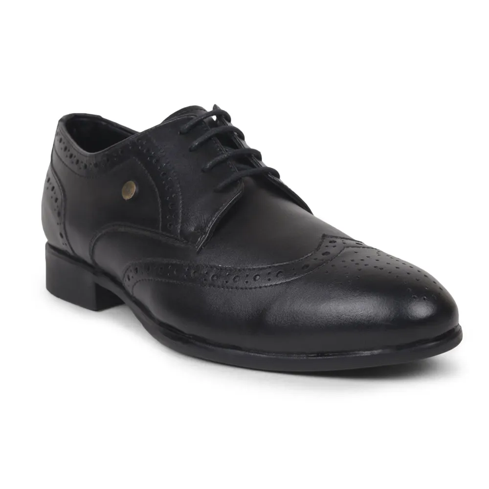 Fortune Black Lacing Formal Oxford Shoes For Men BELGIUM01E By Liberty