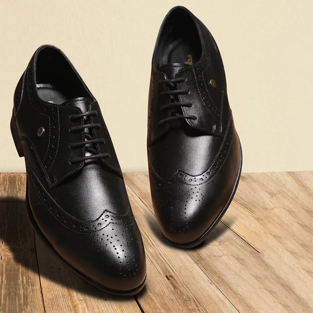 Fortune Black Lacing Formal Oxford Shoes For Men BELGIUM01E By Liberty
