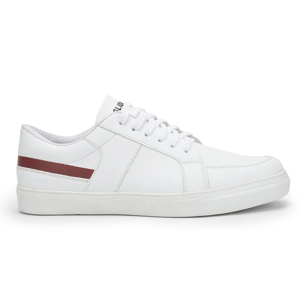 Gliders Casual White Lacing Sneakers For Men ZIDANE By Liberty
