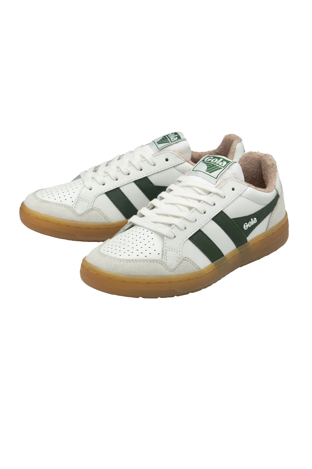 Gola Eagle '86 Sneakers for Women in White/Evergreen | CLB572-WN