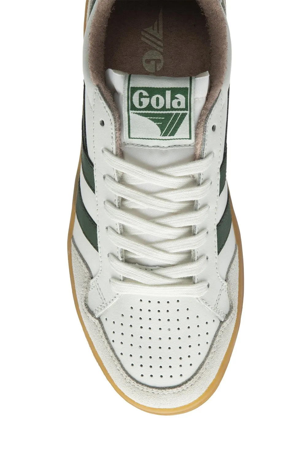 Gola Eagle '86 Sneakers for Women in White/Evergreen | CLB572-WN
