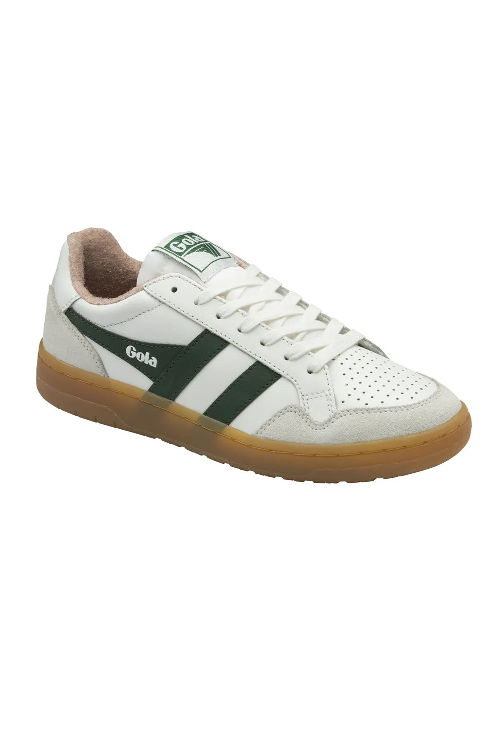 Gola Eagle '86 Sneakers for Women in White/Evergreen | CLB572-WN