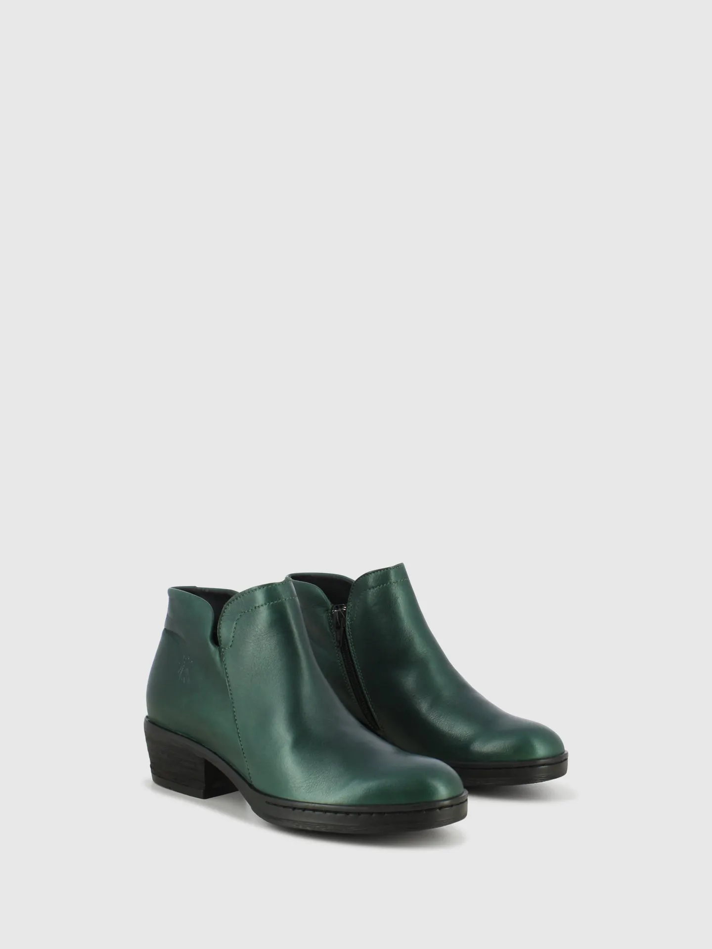 Green Zip Up Ankle Boots