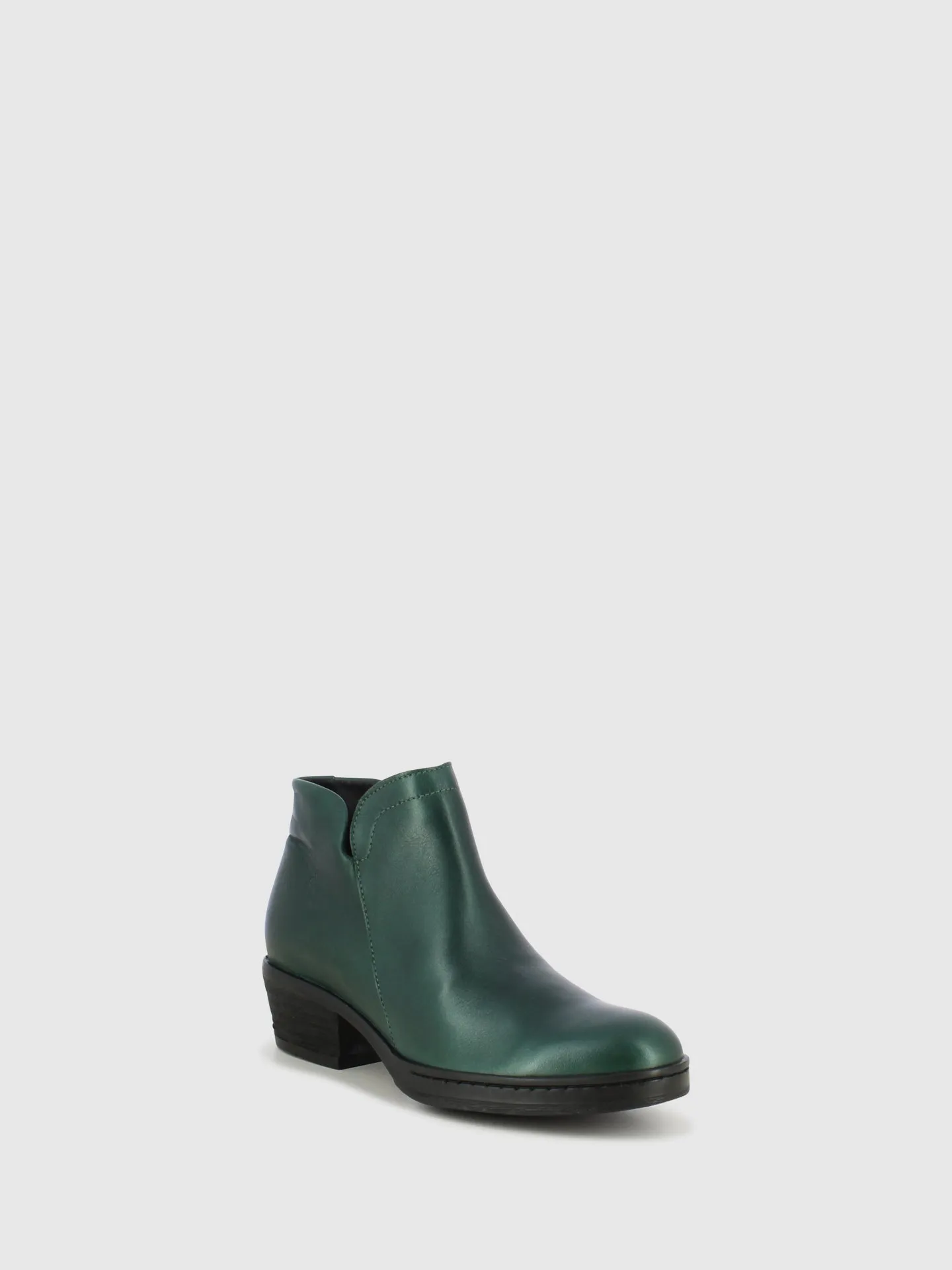 Green Zip Up Ankle Boots