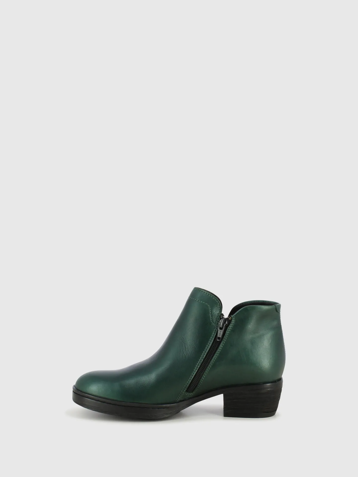 Green Zip Up Ankle Boots