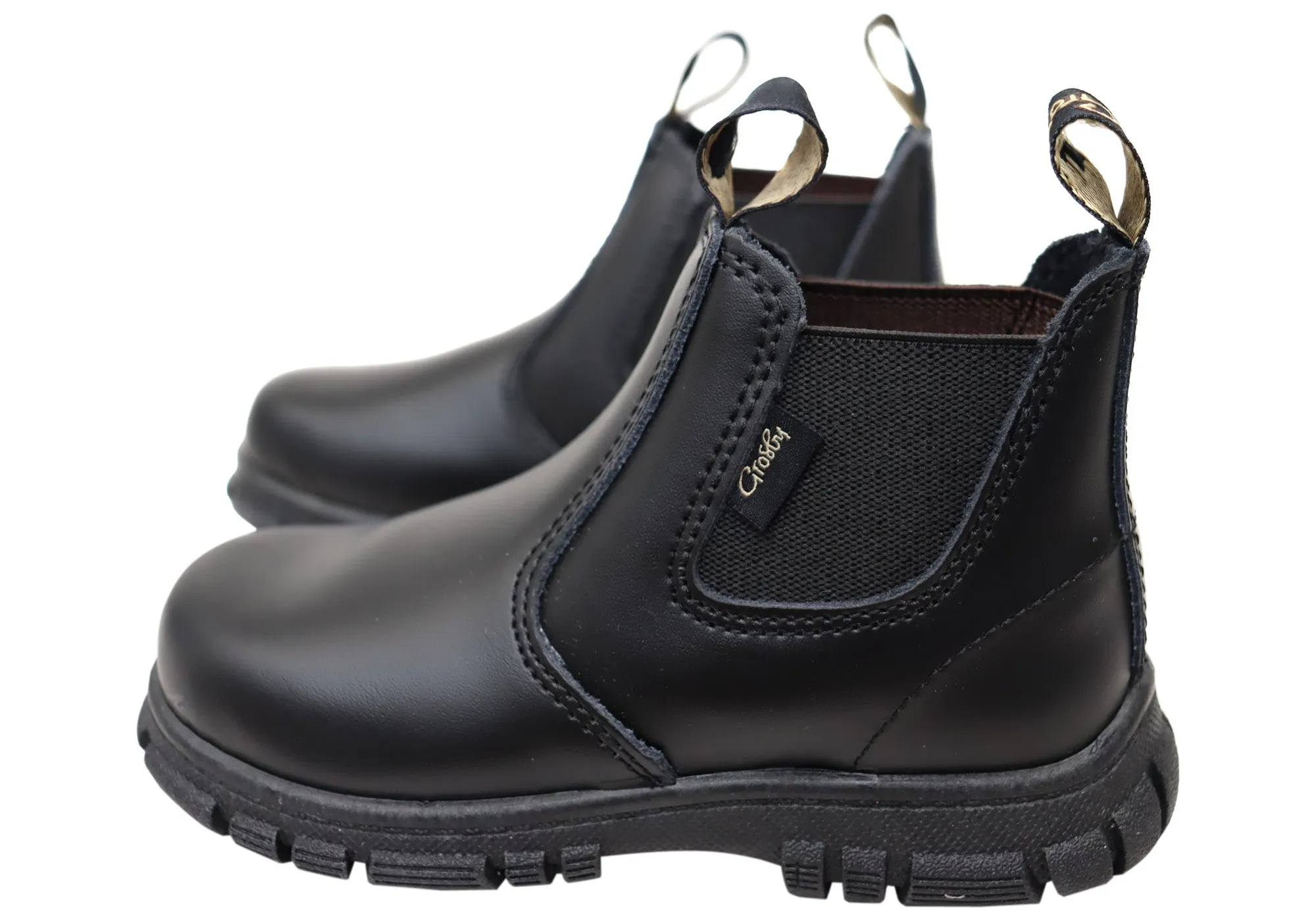 Grosby Ranch Junior Kids/Youths Pull On Leather Boots