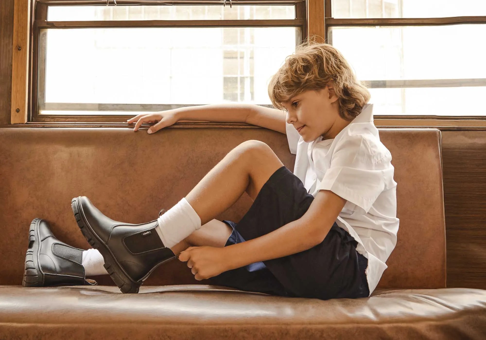 Grosby Ranch Junior Kids/Youths Pull On Leather Boots