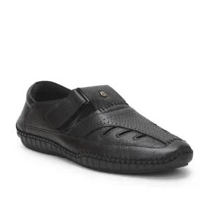 Healers Black Casual Buckle Sandal For Men JPL-205 By Liberty