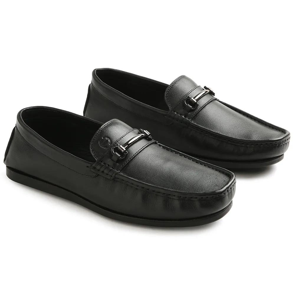 Healers Black Casual Loafers For Men S201-01 By Liberty
