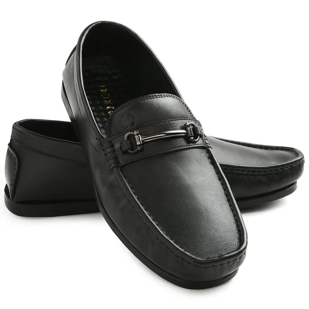 Healers Black Casual Loafers For Men S201-01 By Liberty